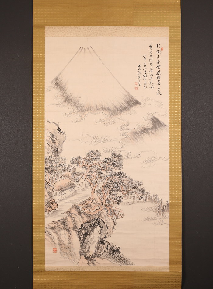樂淘letao－【模写】【伝来】am8394〈帆足杏雨〉大幅 秋景富岳画賛