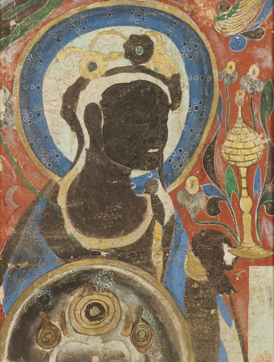 伝来】sh6090 額装 敦煌壁画 観音図 仏画 中国画